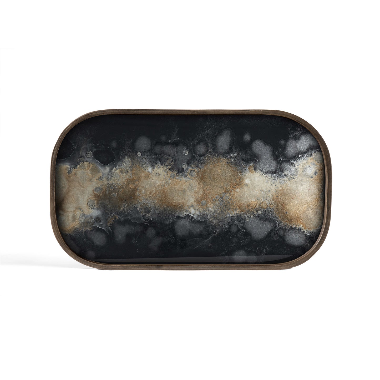 Black Organic valet glazen dienblad - L