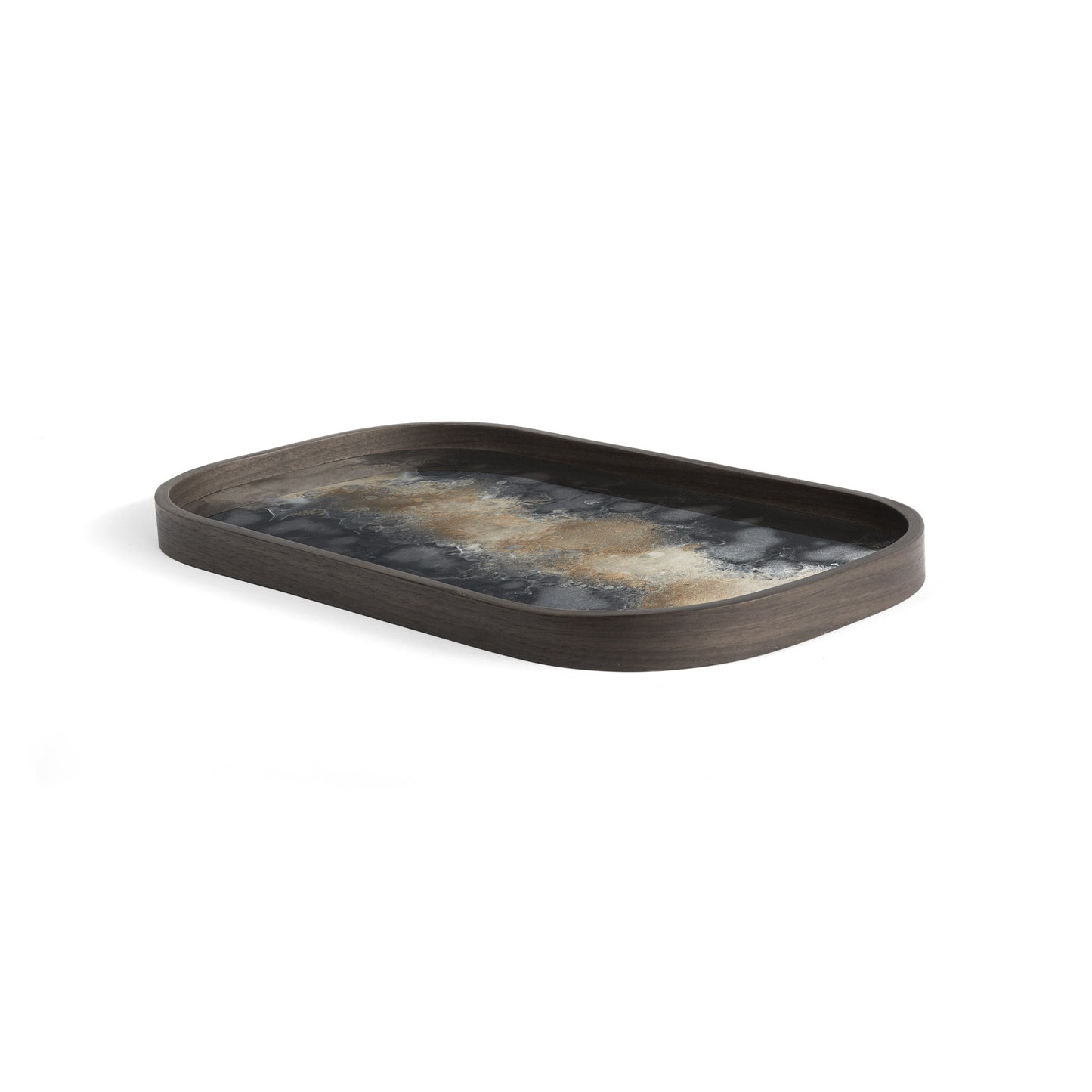Black Organic valet glazen dienblad - L