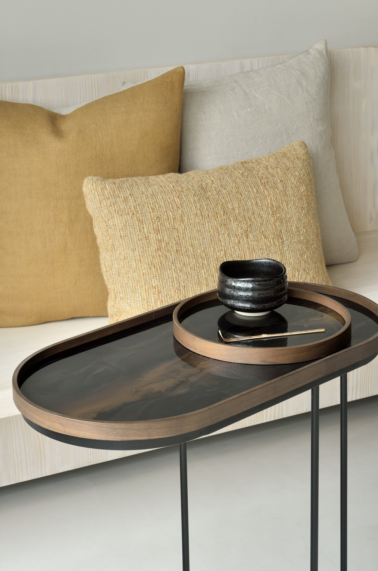 Bronze Organic valet glazen dienblad - L