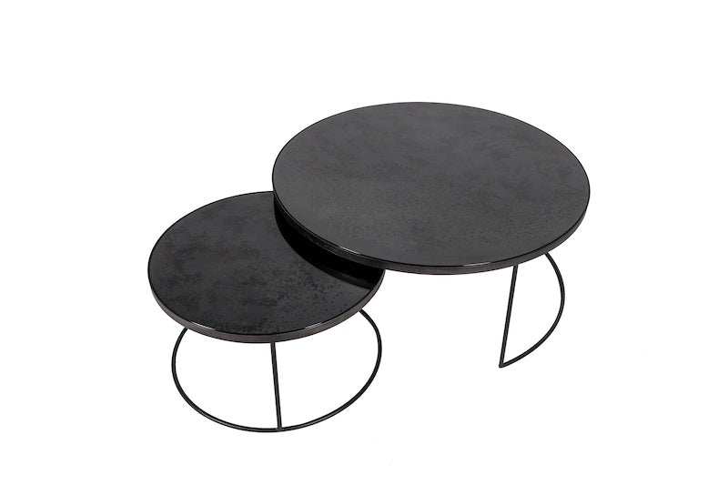 Nesting spiegelglas koffietafel set
