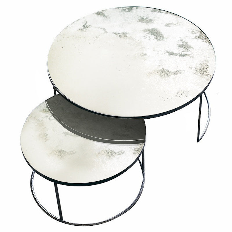 Nesting spiegelglas koffietafel set