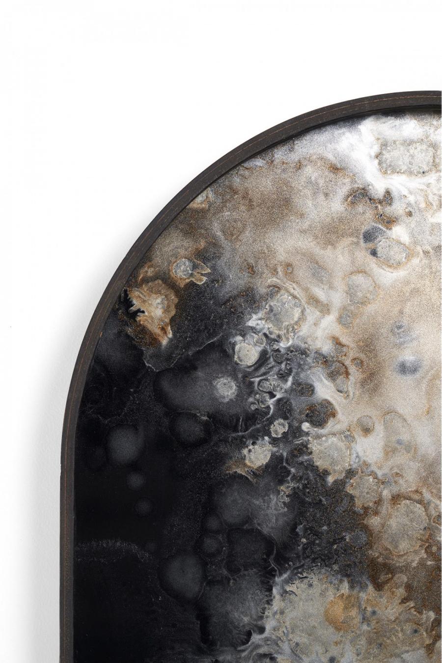 Black Organic glazen dienblad - M
