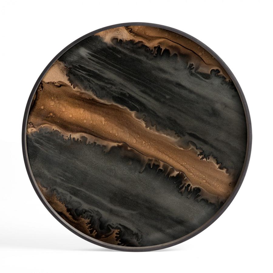 Bronze Organic glazen dienblad - L