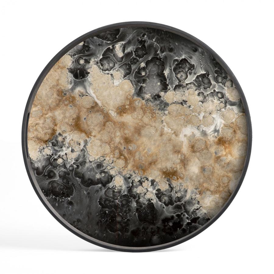 Black Organic glazen dienblad - S