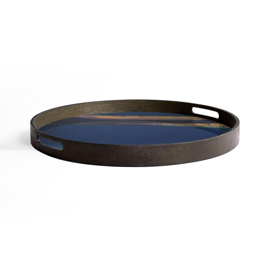 Indigo Organic glazen dienblad - S