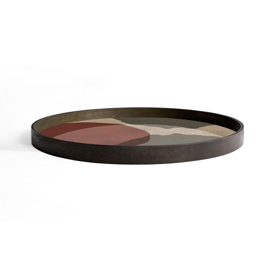 Overlapping Dots glazen dienblad - L