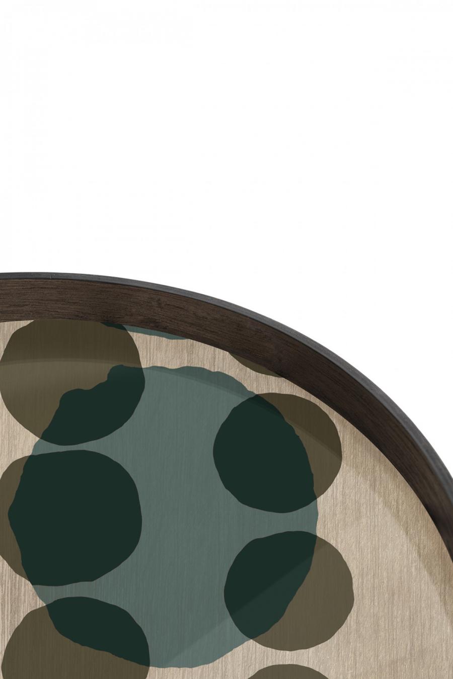 Slate Layered Dots glazen dienblad - L