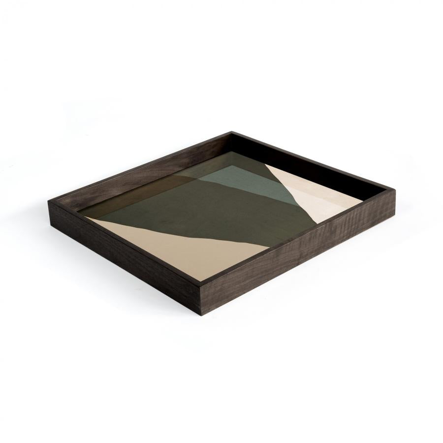 Blue Wabi Sabi glazen dienblad - S