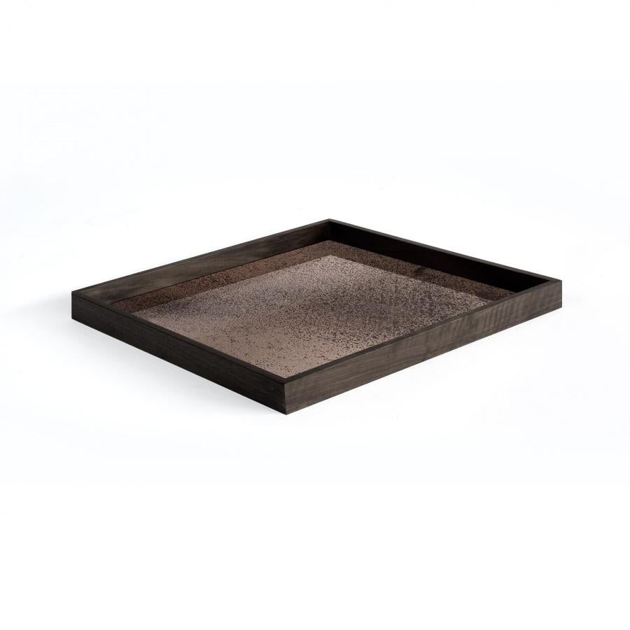 Aged bronze spiegel dienblad - L