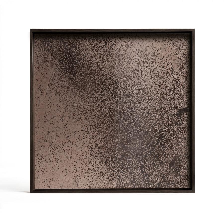Aged bronze spiegel dienblad - L
