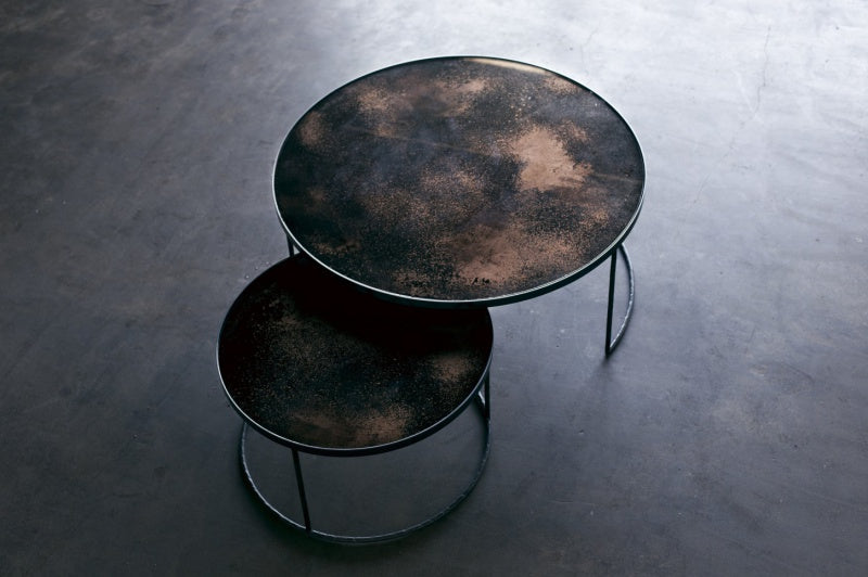 Nesting spiegelglas koffietafel set