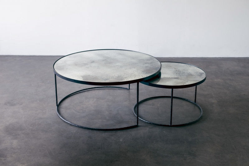 Nesting spiegelglas koffietafel set