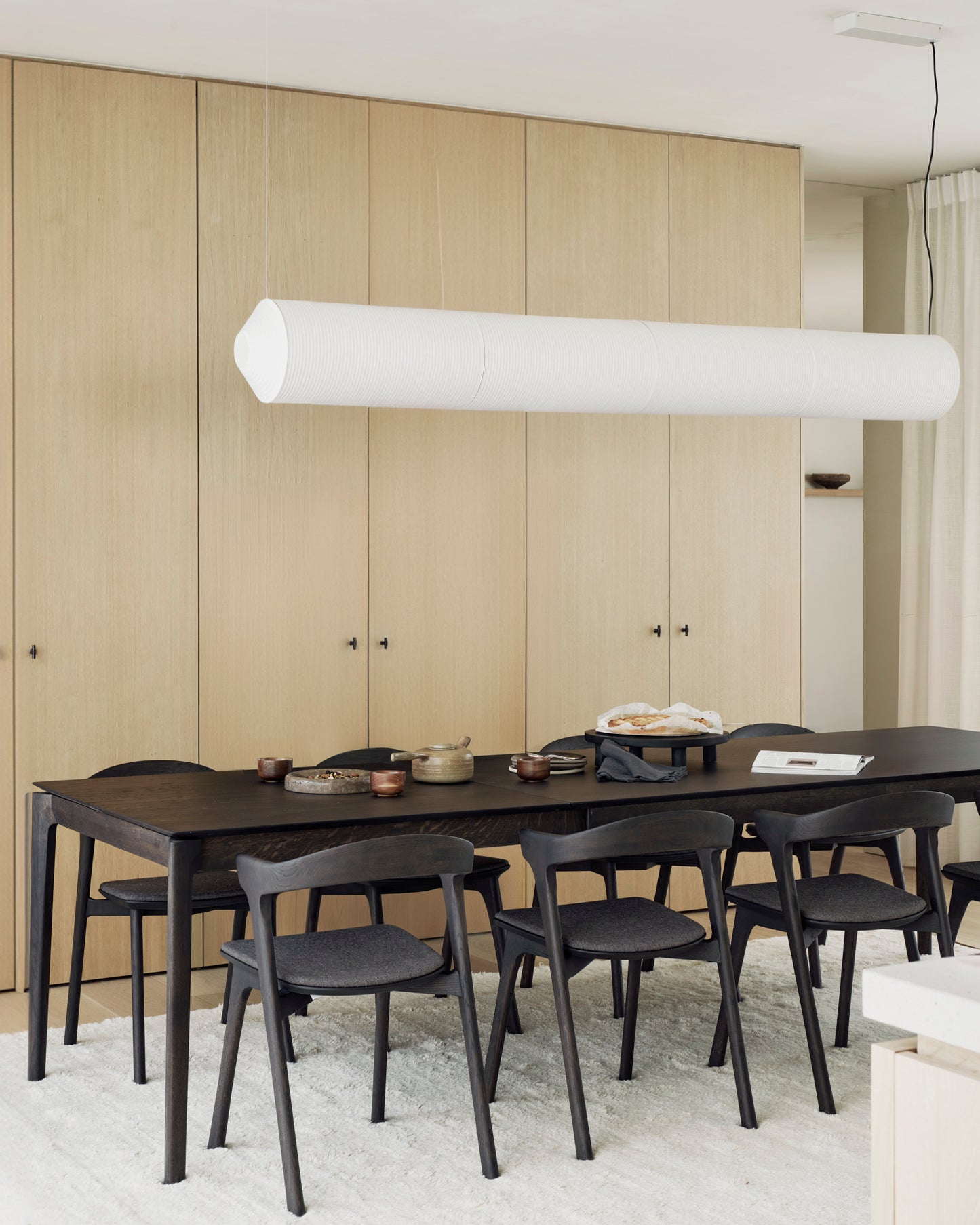 Bok uitschuifbare rechthoekige eettafel