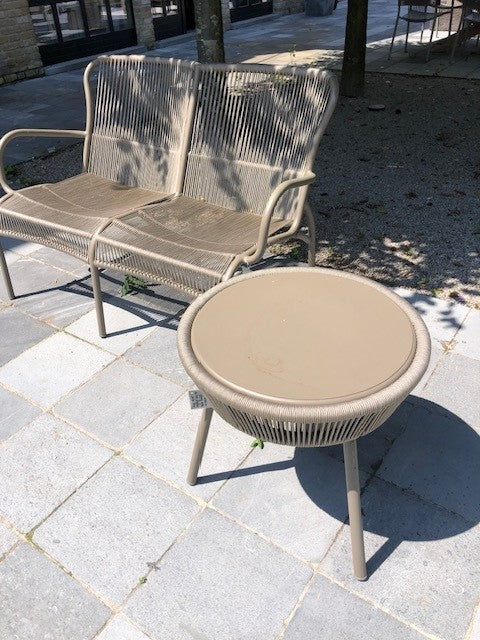 Toonzaalmodel Set Loop tuinsofa + bijzettafel - Taupe