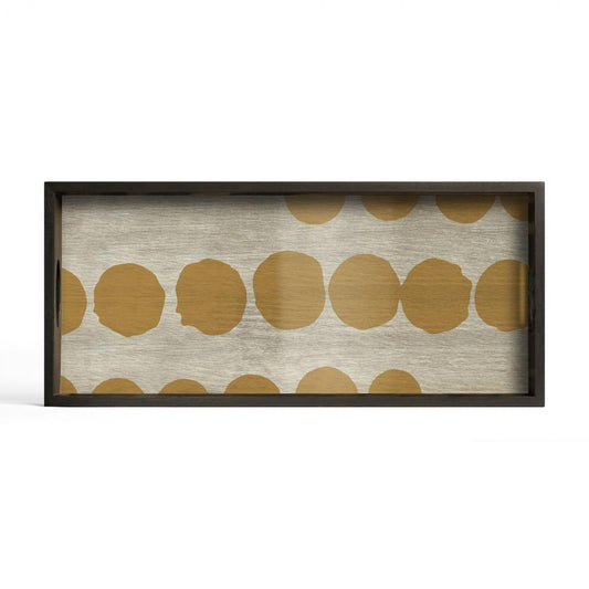 Sienna Dots glazen dienblad - M
